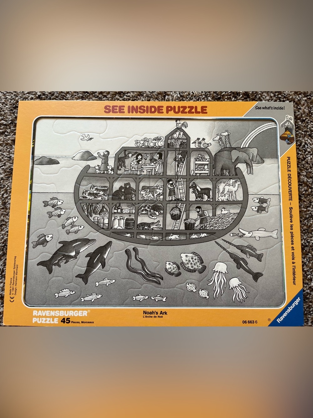 Ravensburger Noah’s Ark 45-piece See Inside Vintage Puzzle - Picture 6 of 6